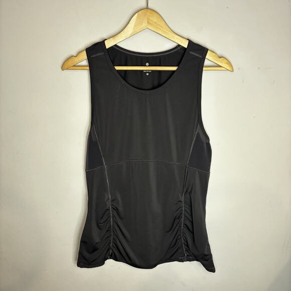 Athleta Sculpttek Tank Top Women’s M Black Mesh Ruched Sleeveless Activewear - Picture 2 of 14